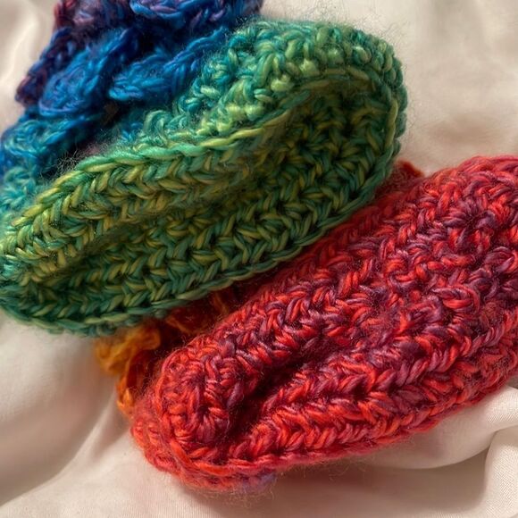 Mermaid dragon scale baby booties size 1 NEW shoes photos shoot boots handmade - Picture 9 of 12